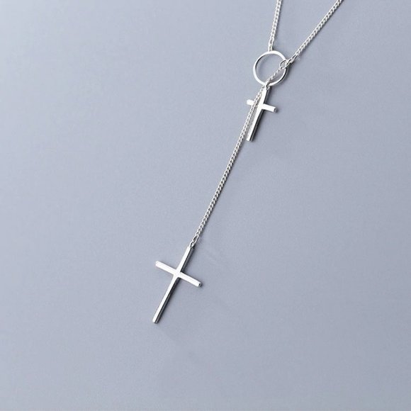 *NEW 925 Sterling Silver Cross Circle Necklace - Picture 3 of 4